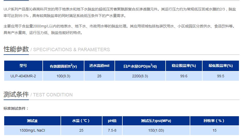 沁森ULP-4040MR-2性能參數(shù)